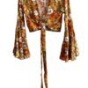 BLUSA FLOWER POWER MARRON