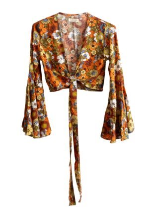 BLUSA FLOWER POWER MARRON