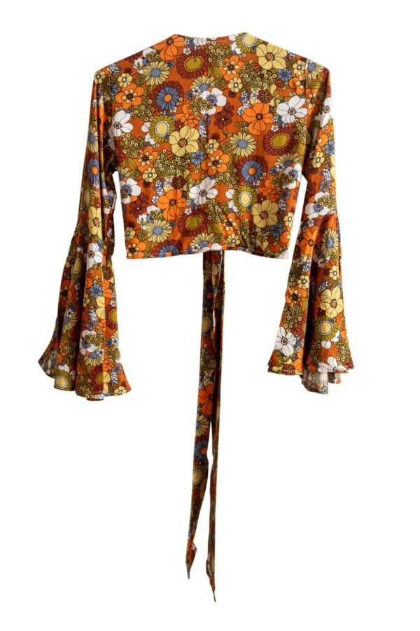 BLUSA FLOWER POWER MARRON