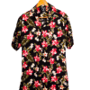 CAMISA MANGA CORTA NEGRA FLOREADA
