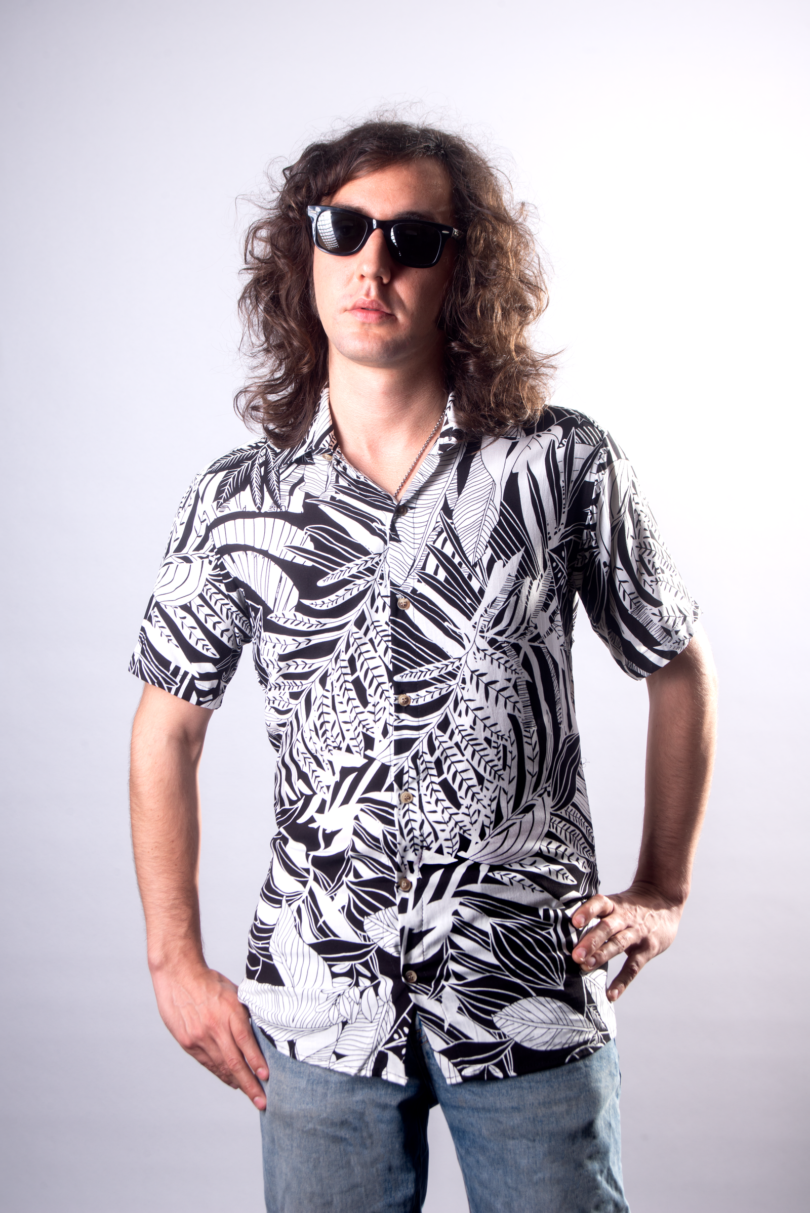 CAMISA MANGA CORTA BLANQUINEGRA