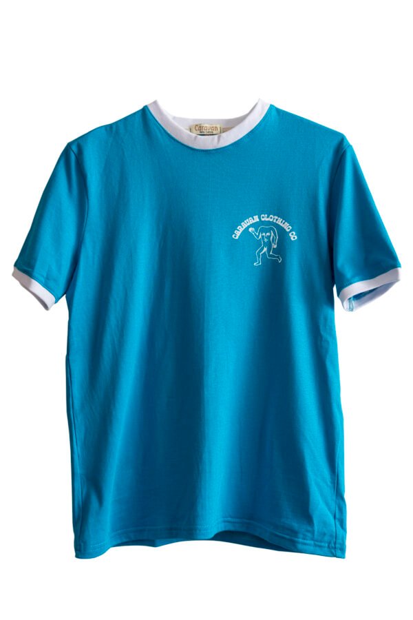 RETRO FITTED T-SHIRT CELESTE